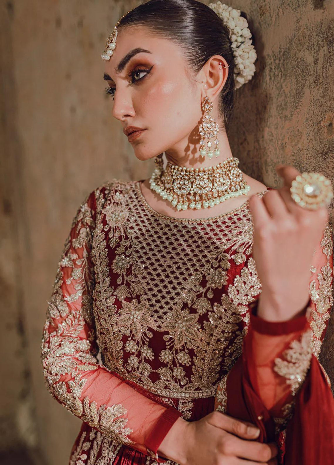 Azure Pret Embroidered Net 4 Piece Suit Hoor