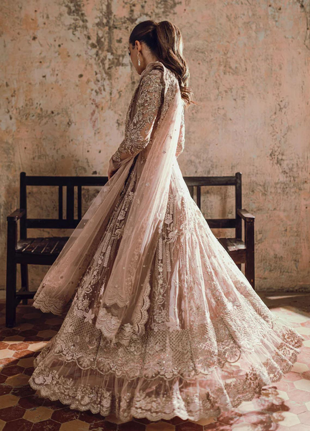 Azure Pret Embroidered Net 4 Piece Suit Nayaab