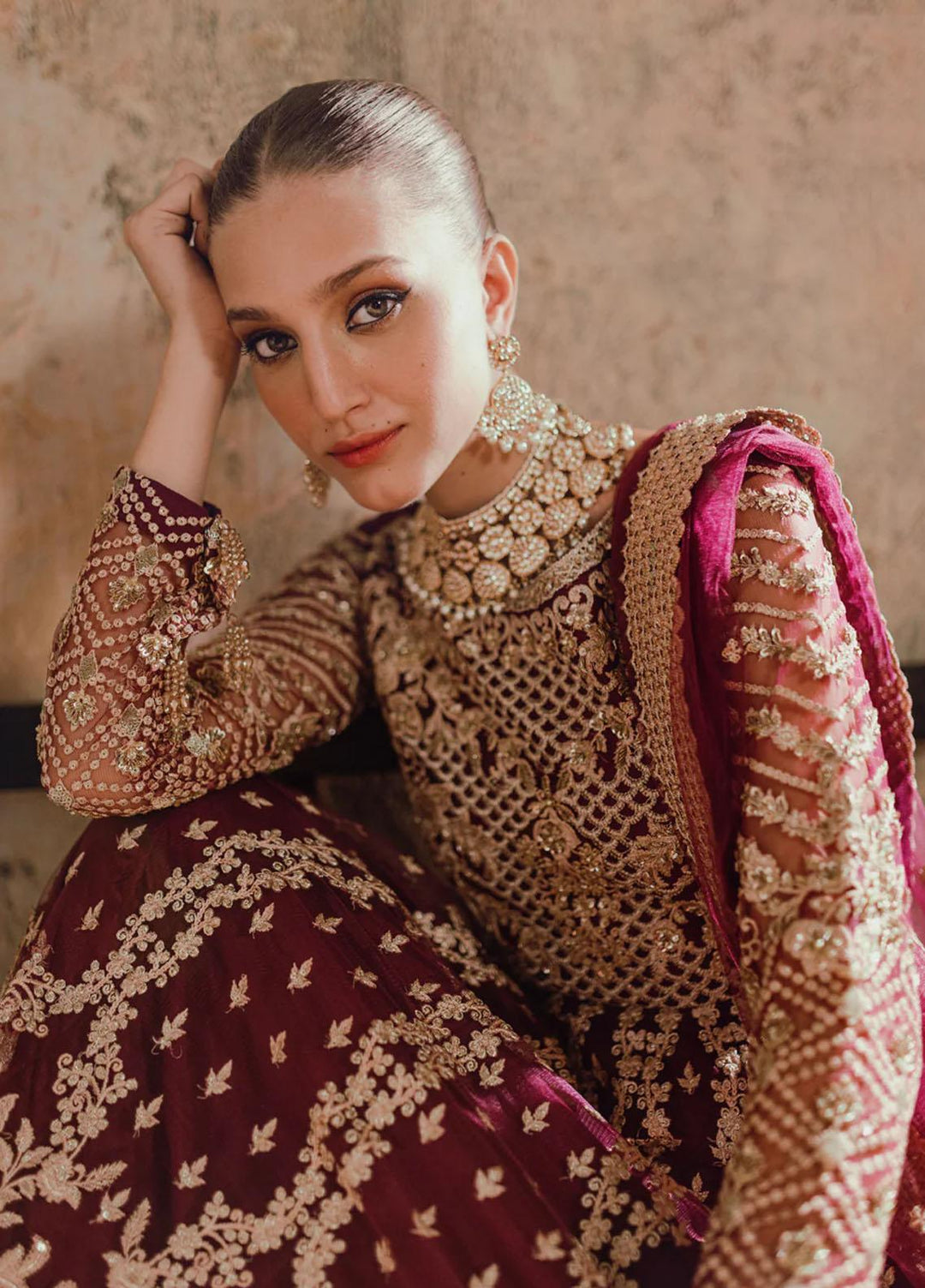 Azure Pret Embroidered Net 4 Piece Suit Parisa