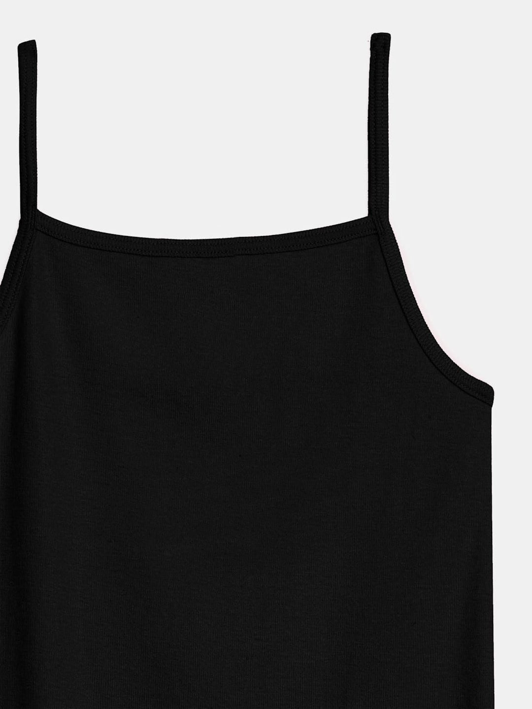 Dhaga Kids Pret Solids Jersy 1 Piece Pack of 3 Cotton Camisole Black HDKB - Summer Collection