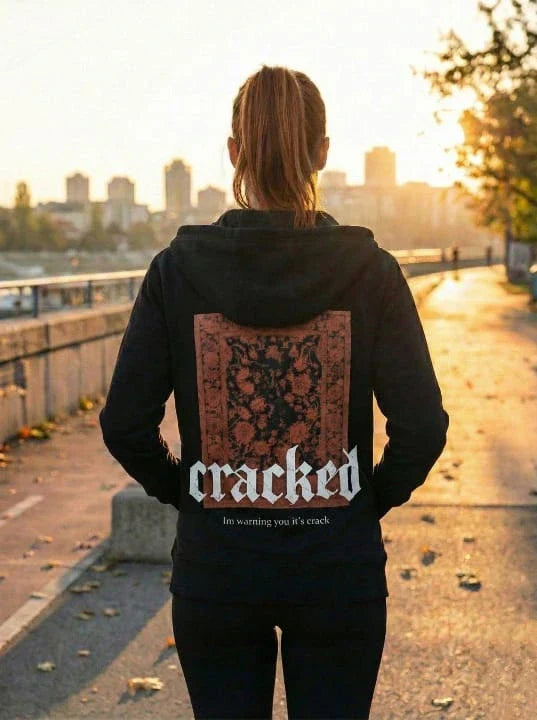 Urban Cut Unisex RTW Printed Fleece 1 Piece Suit Cracked Art Hoodie Casual Collection