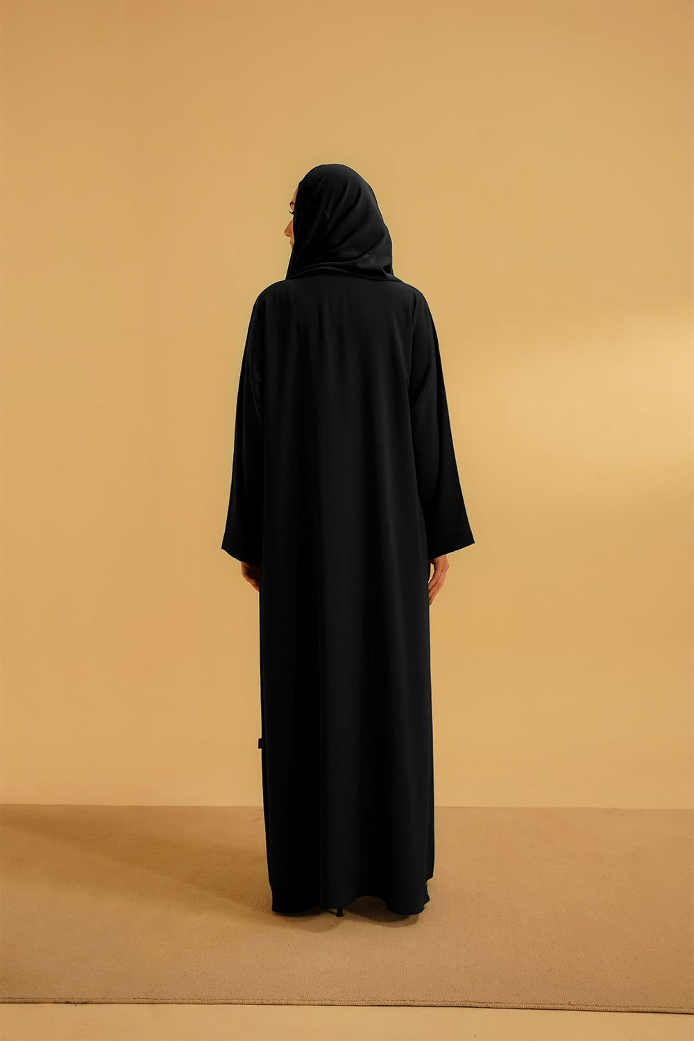 Divinely Crafted Abaya Casual Crepe 1 Piece Embellished Abaya | Black