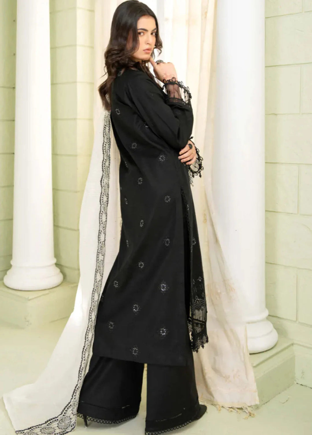 Baad e Baharan by Humdum  Chikankari Lawn Suit Unstitched 3 Piece HD24B D-06 - Summer Collection