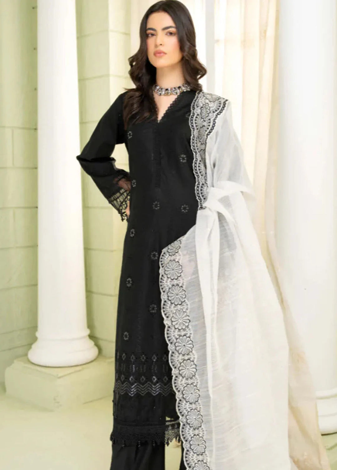 Baad e Baharan by Humdum  Chikankari Lawn Suit Unstitched 3 Piece HD24B D-06 - Summer Collection