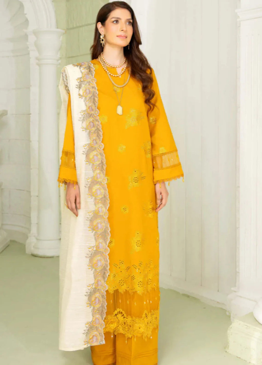 Baad e Baharan by Humdum  Chikankari Lawn Suit Unstitched 3 Piece HD24B D-09 - Summer Collection