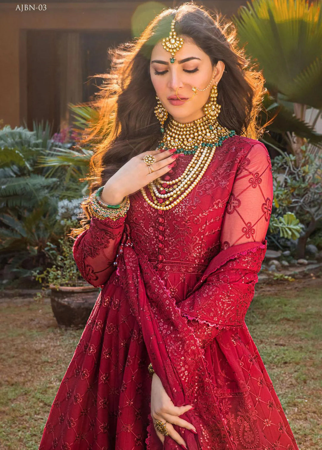 Baad-e-Naubahar by Asim Jofa Embroidered Chiffon Unstitched Suit 3 Piece AJ22BN AJNB-03 - Wedding Collection