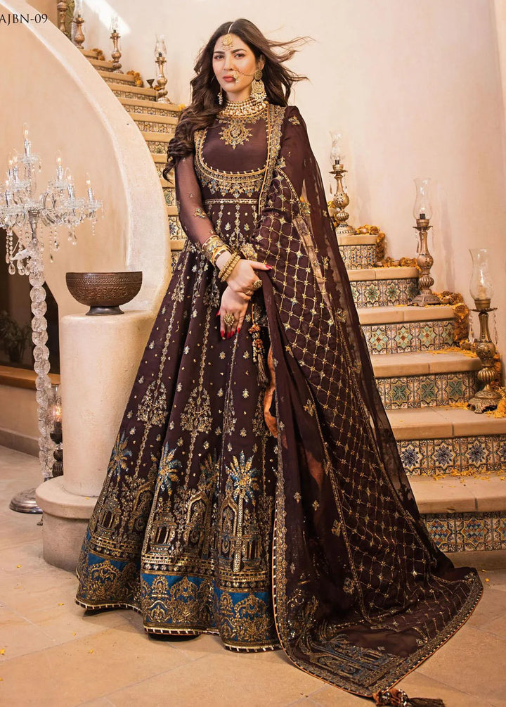 Baad-e-Naubahar by Asim Jofa Embroidered Chiffon Unstitched Suit 3 Piece AJ22BN AJNB-09 - Wedding Collection