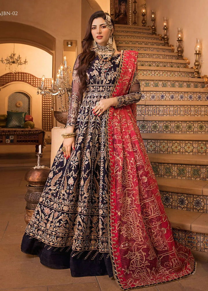Baad-e-Naubahar by Asim Jofa Embroidered Organza Unstitched Suit 3 Piece AJ22BN AJNB-02 - Wedding Collection
