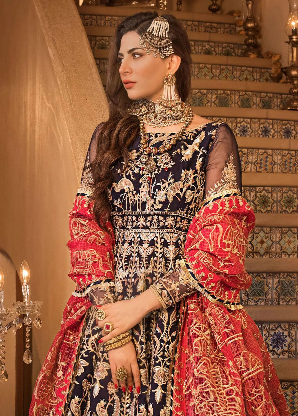 Baad-e-Naubahar by Asim Jofa Embroidered Organza Unstitched Suit 3 Piece AJ22BN AJNB-02 - Wedding Collection