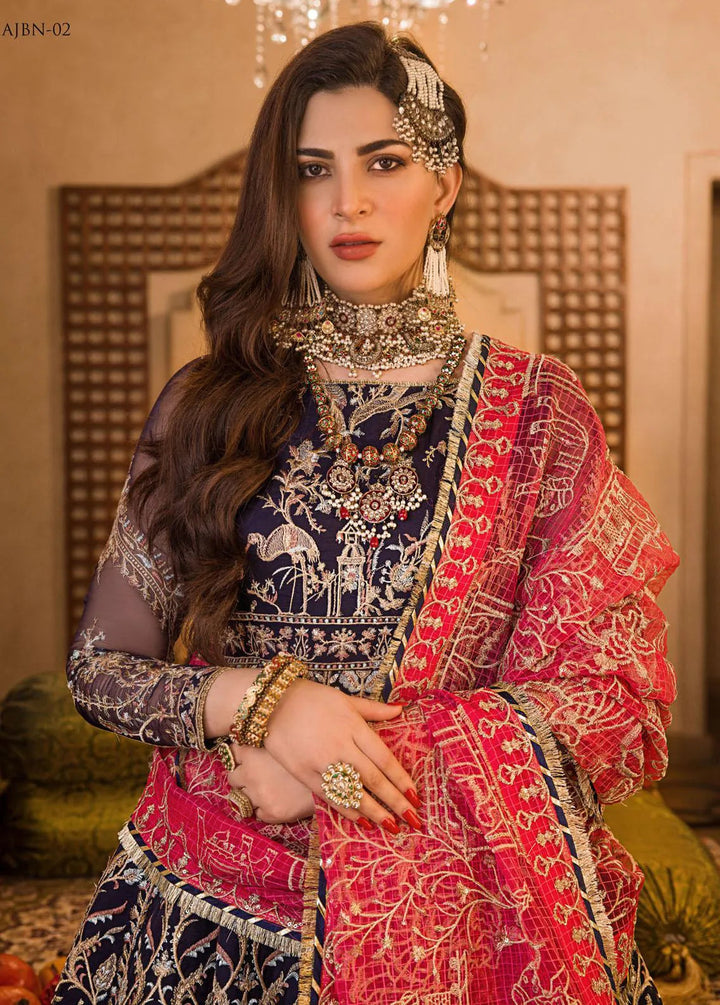 Baad-e-Naubahar by Asim Jofa Embroidered Organza Unstitched Suit 3 Piece AJ22BN AJNB-02 - Wedding Collection