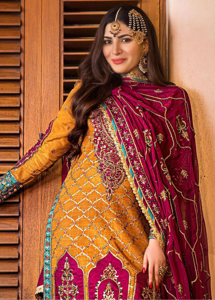 Baad-e-Naubahar by Asim Jofa Embroidered Raw Silk Unstitched Suit 3 Piece AJ22BN AJNB-04 - Wedding Collection