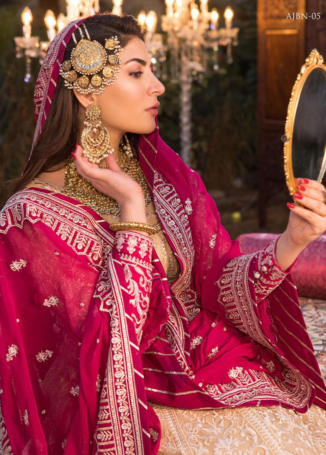 Asim Jofa Luxury Pret Embroidered Net 3 Piece Dress AJ23PWB AJNB-05