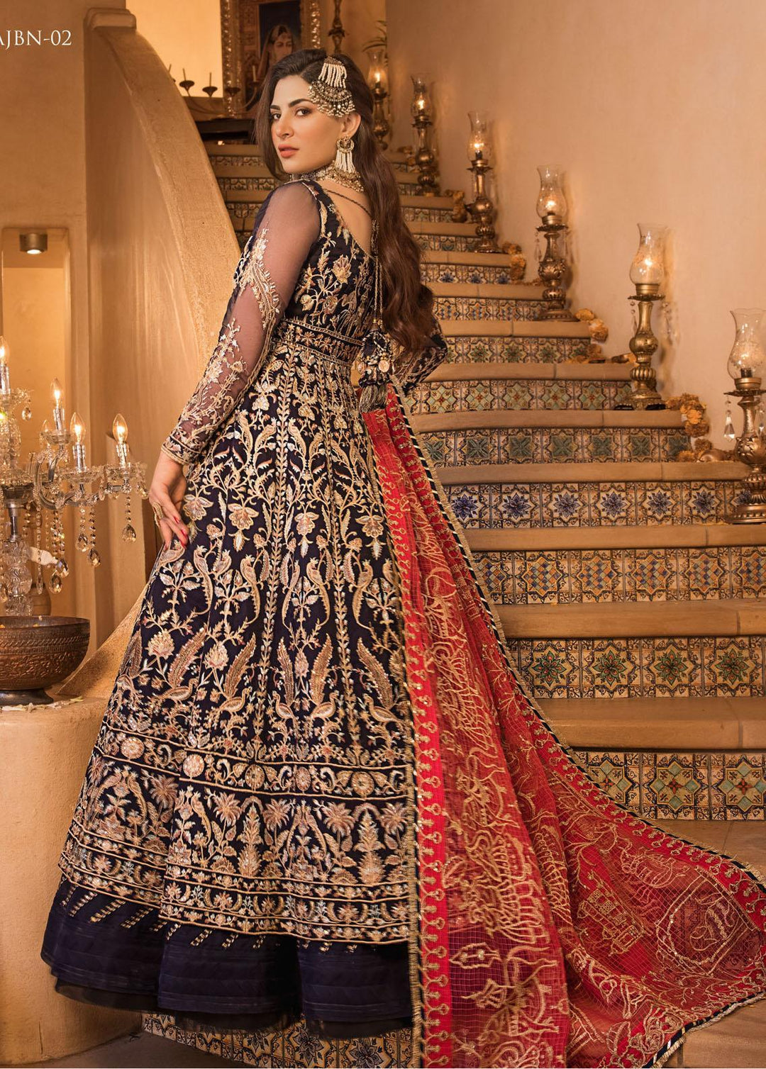 Baad-e-Naubahar by Asim Jofa Embroidered Organza Suits Unstitched 3 Piece AJ22BN AJNB-02 - Wedding Collection