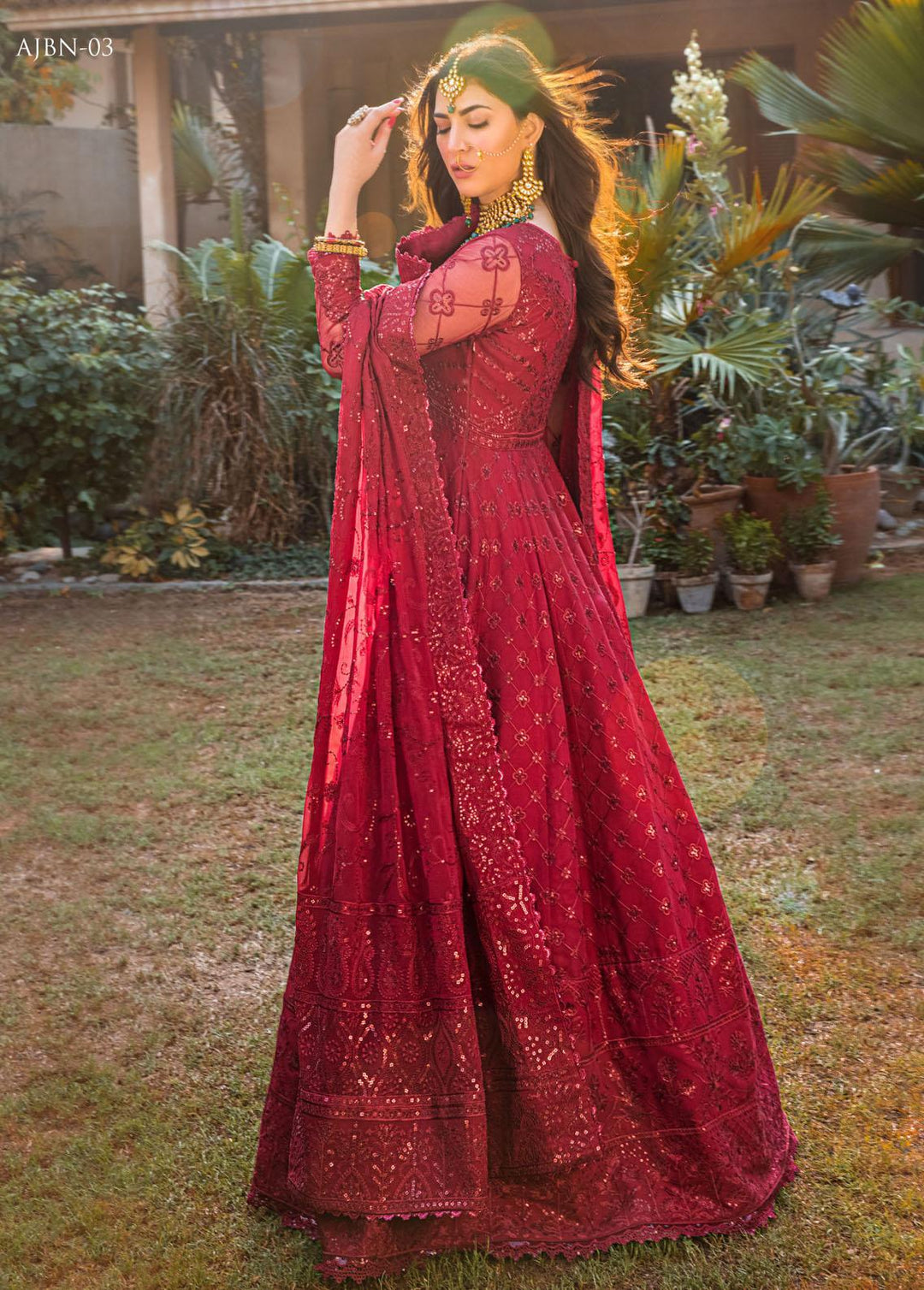 Baad-e-Naubahar by Asim Jofa Embroidered Chiffon Suits Unstitched 3 Piece AJ22BN AJNB-03 - Wedding Collection