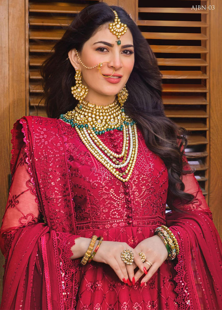 Baad-e-Naubahar by Asim Jofa Embroidered Chiffon Suits Unstitched 3 Piece AJ22BN AJNB-03 - Wedding Collection