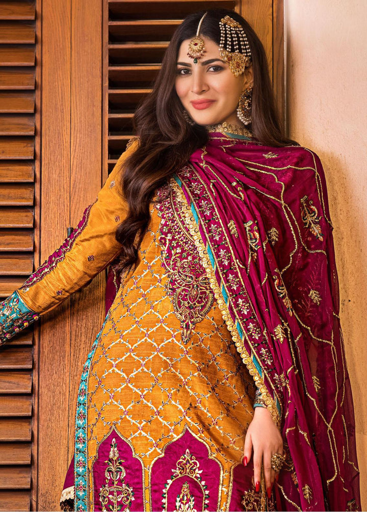 Baad-e-Naubahar by Asim Jofa Embroidered Raw Silk Suits Unstitched 3 Piece AJ22BN AJNB-04 - Wedding Collection