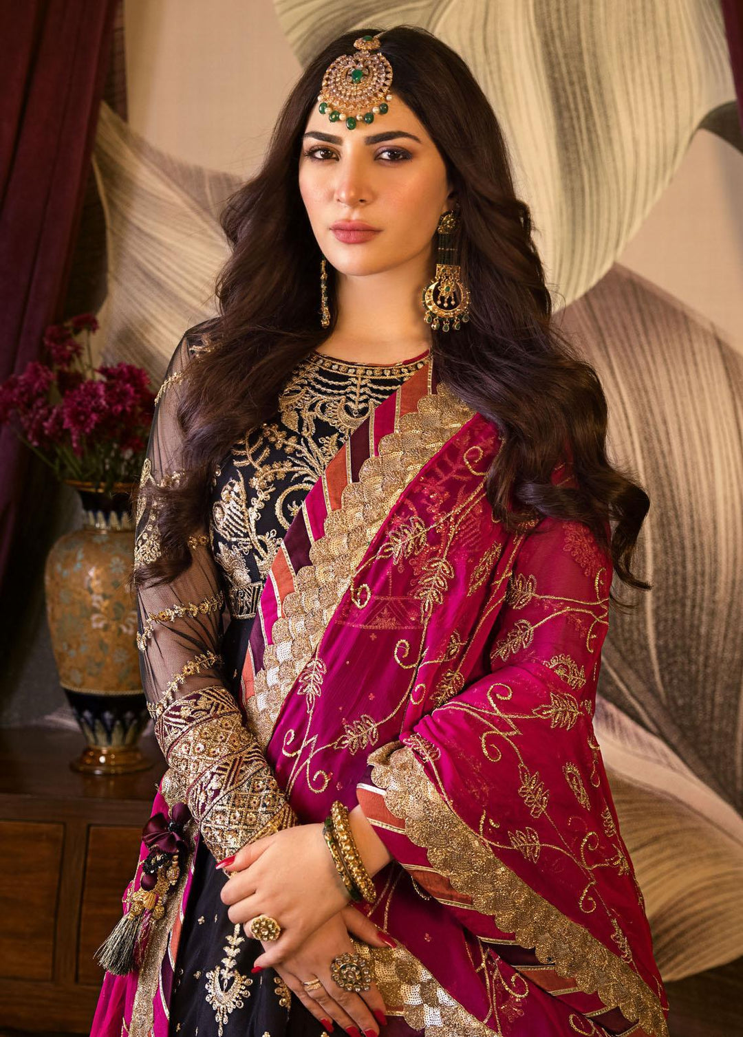Baad-e-Naubahar by Asim Jofa Embroidered Net Suits Unstitched 3 Piece AJ22BN AJNB-06 - Wedding Collection