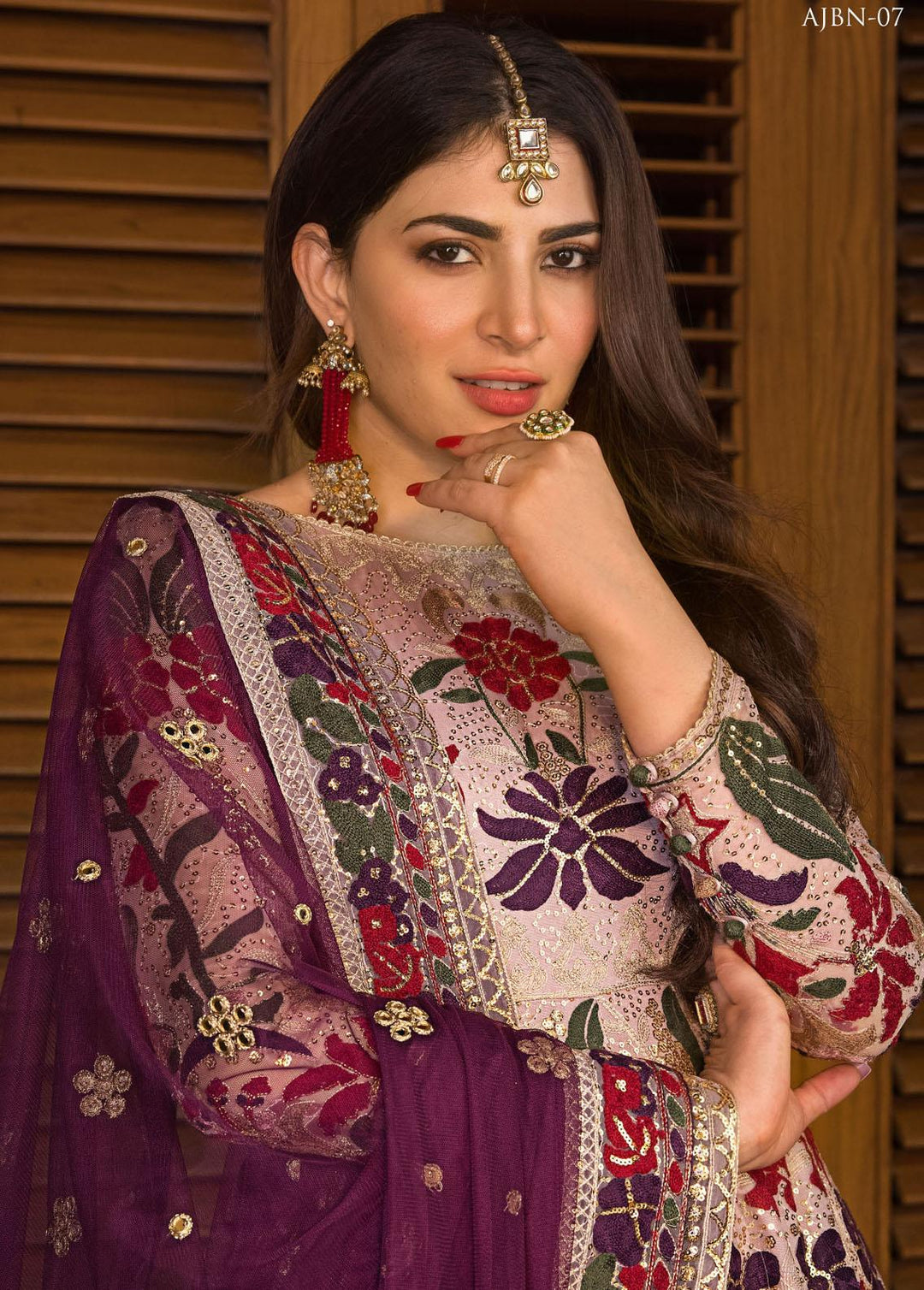 Baad-e-Naubahar by Asim Jofa Embroidered Organza Suits Unstitched 3 Piece AJ22BN AJNB-07 - Wedding Collection