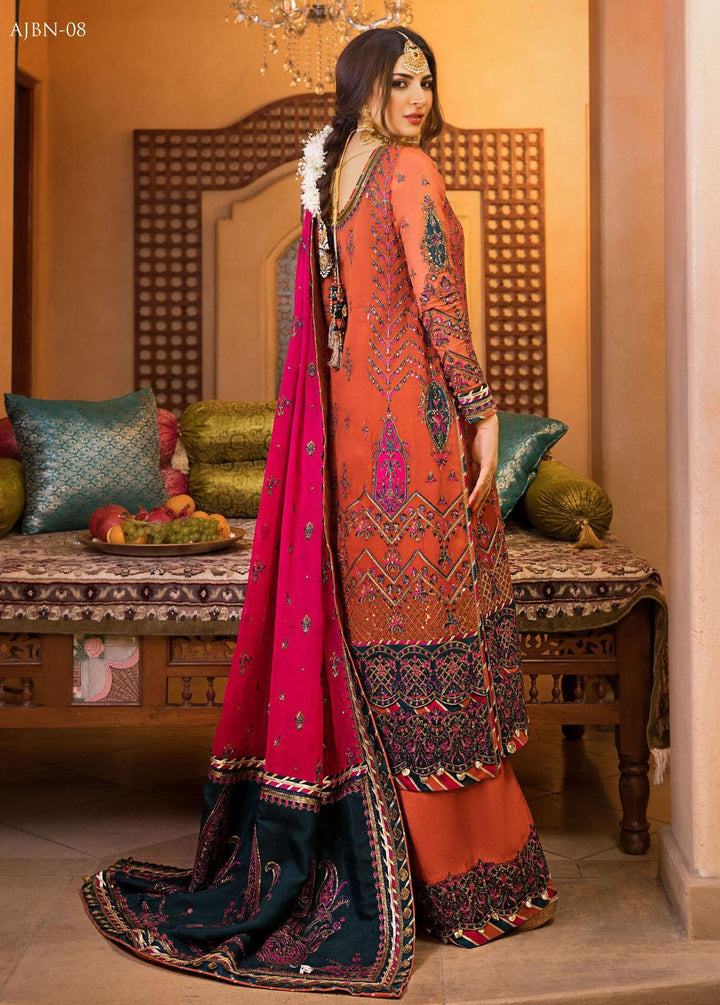 Baad-e-Naubahar by Asim Jofa Embroidered Chiffon Suits Unstitched 3 Piece AJ22BN AJNB-08 - Wedding Collection