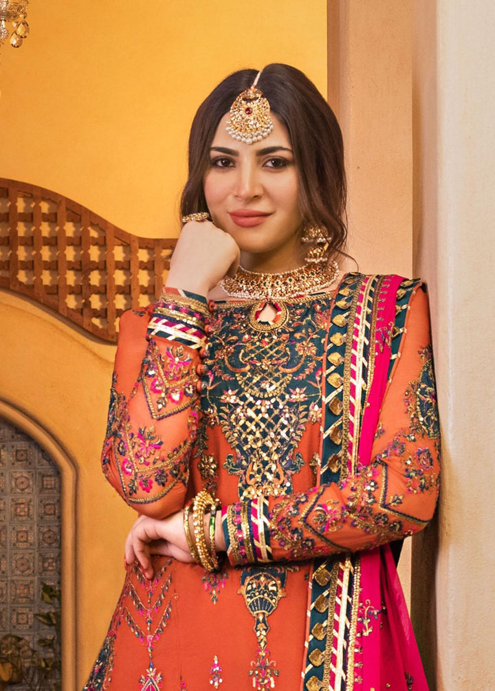 Baad-e-Naubahar by Asim Jofa Embroidered Chiffon Suits Unstitched 3 Piece AJ22BN AJNB-08 - Wedding Collection