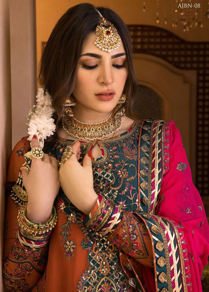 Baad-e-Naubahar by Asim Jofa Embroidered Chiffon Suits Unstitched 3 Piece AJ22BN AJNB-08 - Wedding Collection