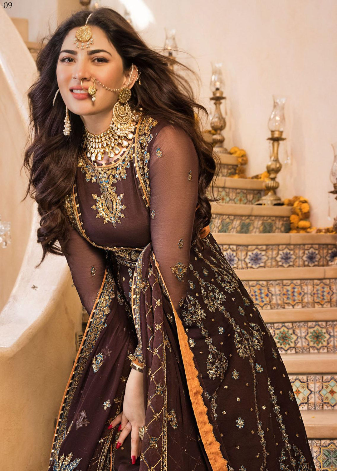 Baad-e-Naubahar by Asim Jofa Embroidered Chiffon Suits Unstitched 3 Piece AJ22BN AJNB-09 - Wedding Collection