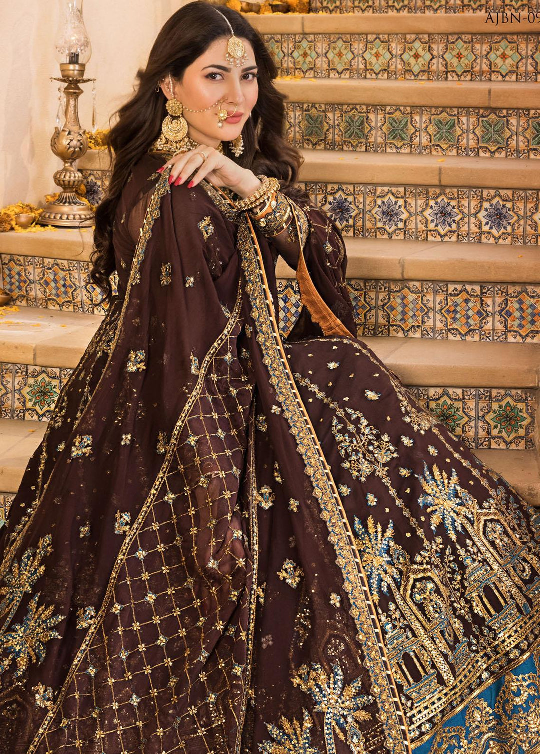 Baad-e-Naubahar by Asim Jofa Embroidered Chiffon Suits Unstitched 3 Piece AJ22BN AJNB-09 - Wedding Collection