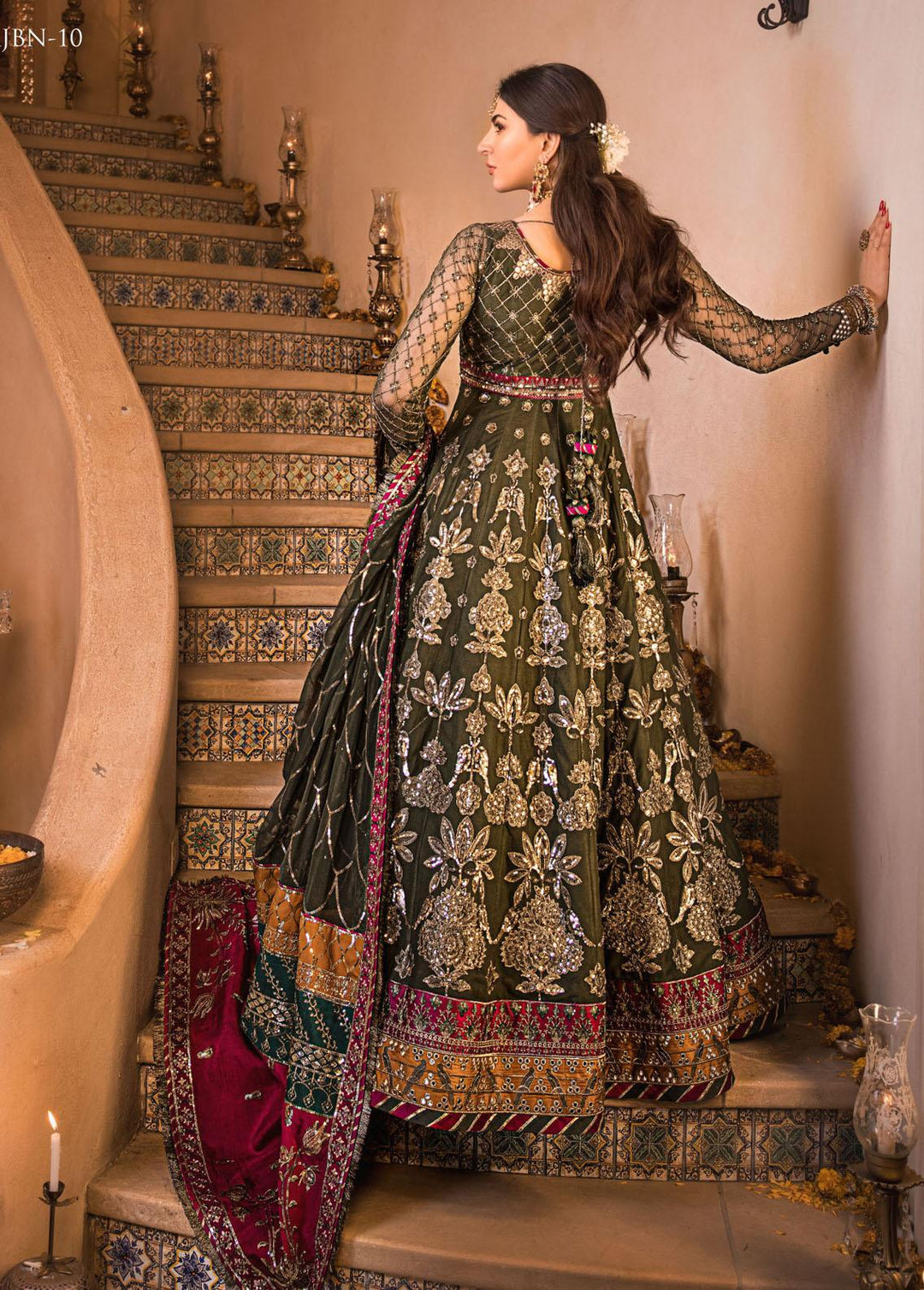 Baad-e-Naubahar by Asim Jofa Embroidered Net Suits Unstitched 3 Piece AJ22BN AJNB-10 - Wedding Collection