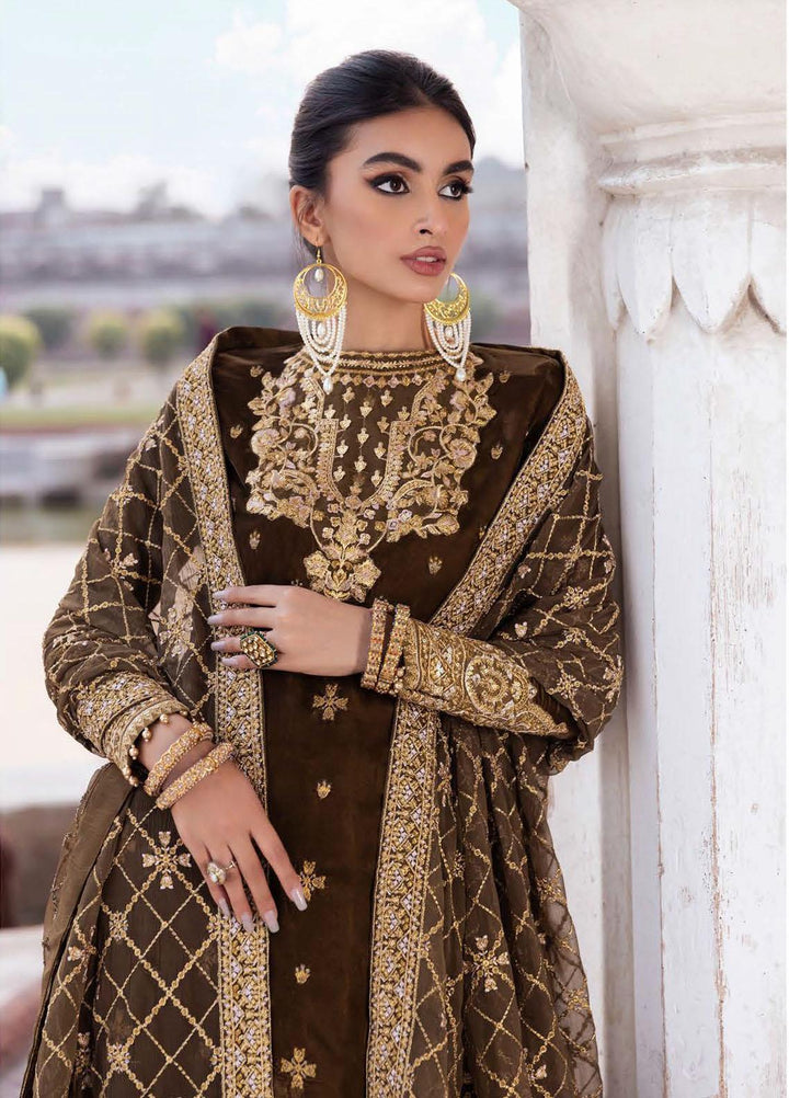 Baagh By AIK Atelier Embroidered Velvet Suits Unstitched 3 Piece AIK22B Look 10 - Winter Collection