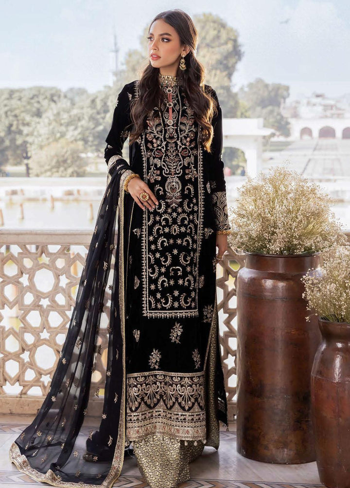 Baagh By AIK Atelier Embroidered Velvet Suits Unstitched 3 Piece AIK22B Look 2 - Winter Collection
