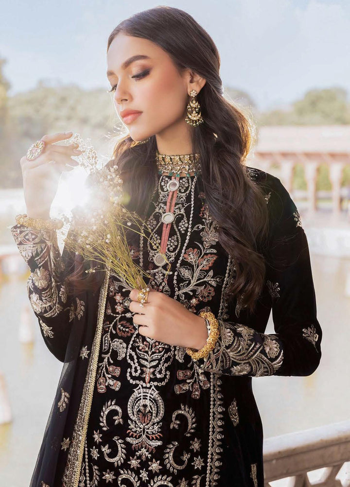 Baagh By AIK Atelier Embroidered Velvet Suits Unstitched 3 Piece AIK22B Look 2 - Winter Collection