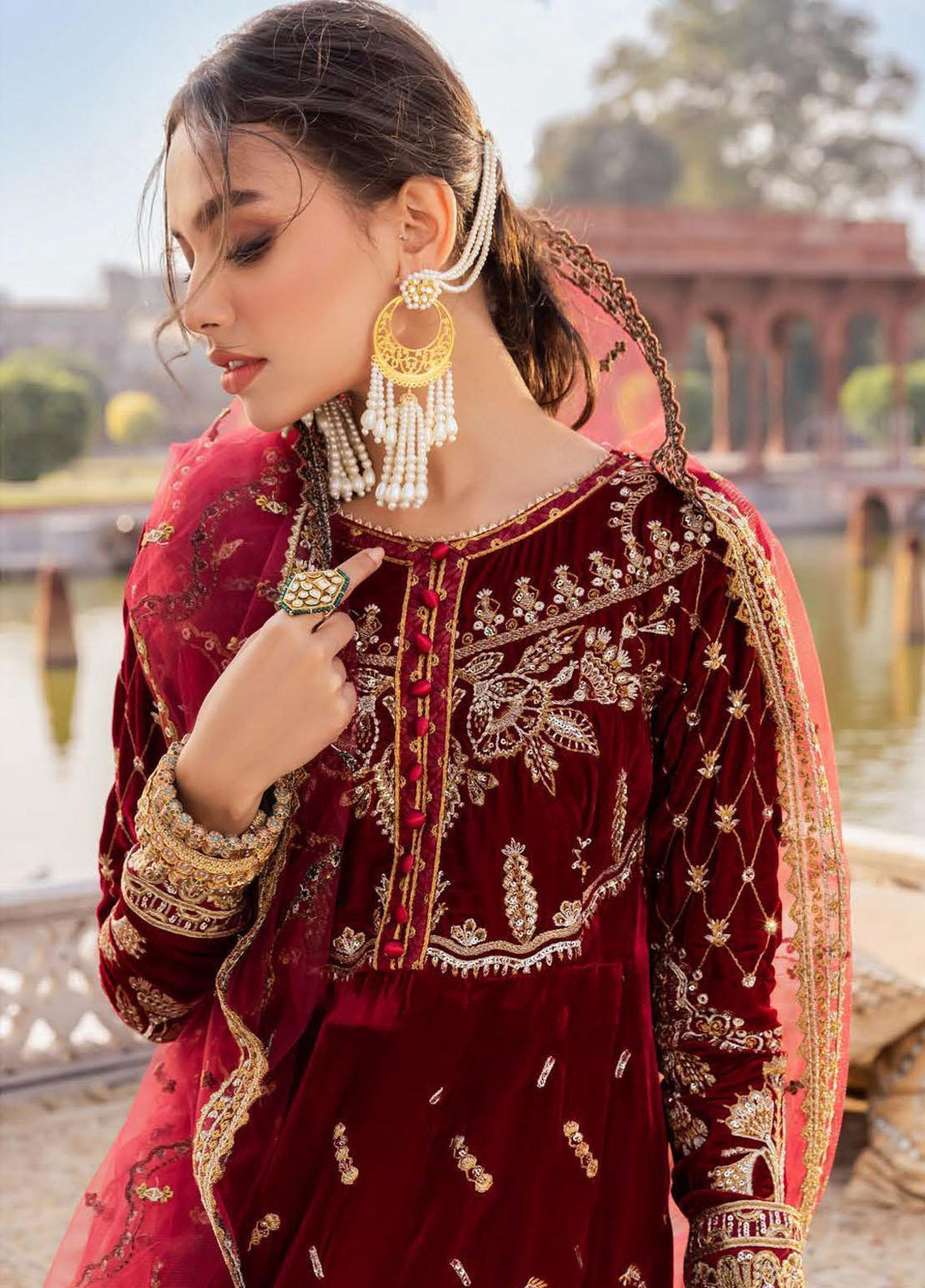 Baagh By AIK Atelier Embroidered Velvet Suits Unstitched 3 Piece AIK22B Look 5 - Winter Collection