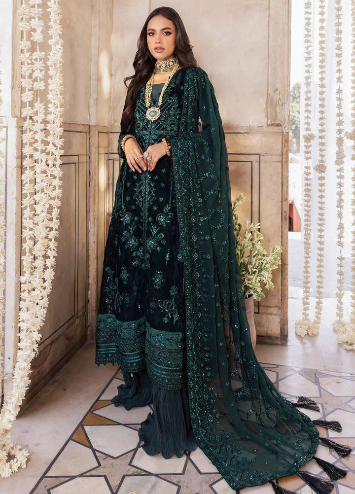 Baagh By AIK Atelier Embroidered Velvet Suits Unstitched 3 Piece AIK22B Look 8 - Winter Collection