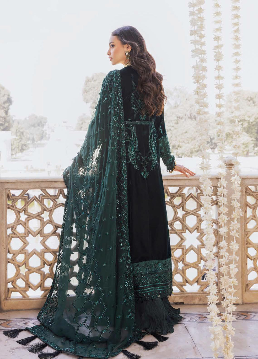 Baagh By AIK Atelier Embroidered Velvet Suits Unstitched 3 Piece AIK22B Look 8 - Winter Collection