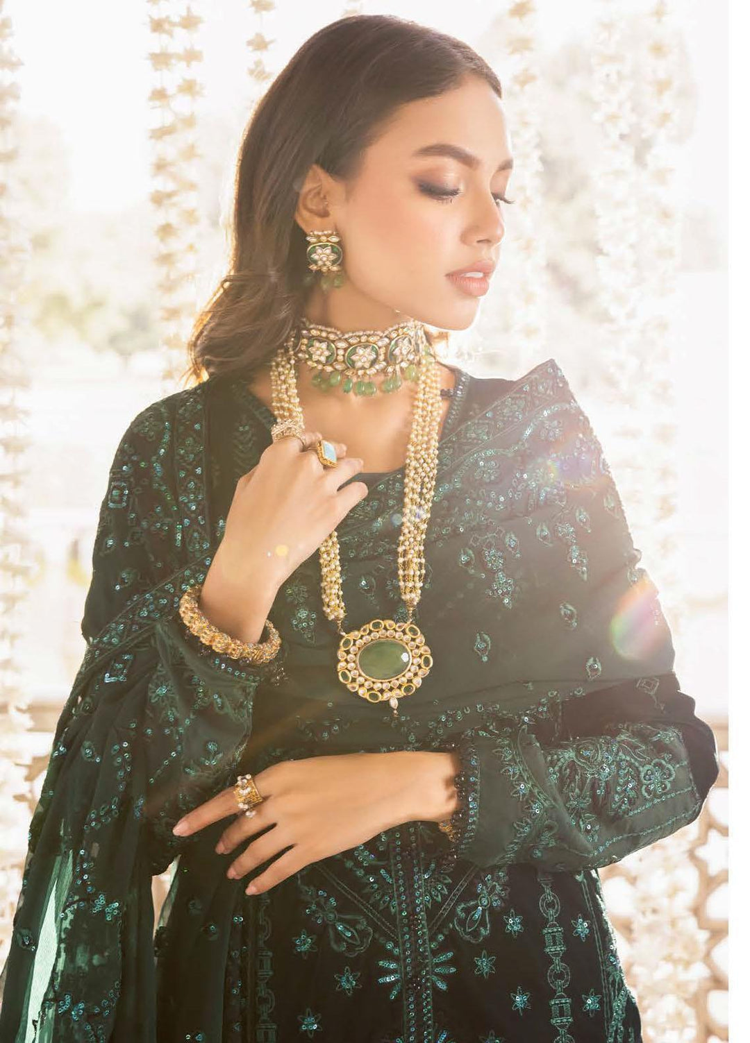 Baagh By AIK Atelier Embroidered Velvet Suits Unstitched 3 Piece AIK22B Look 8 - Winter Collection