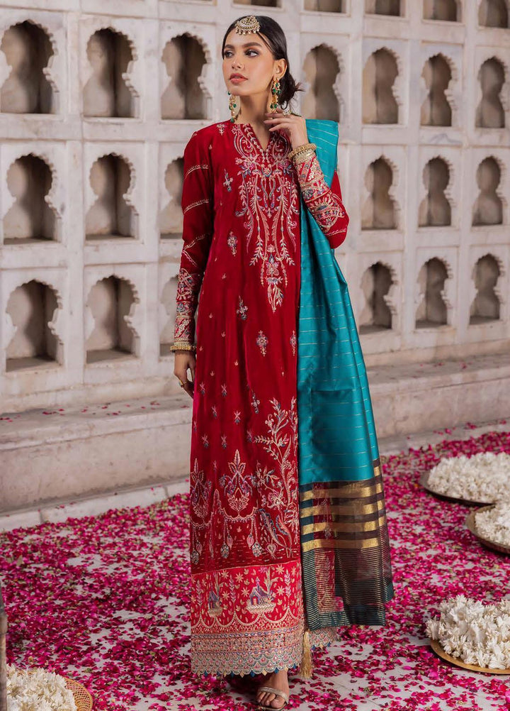 Baagh By AIK Atelier Embroidered Velvet Suits Unstitched 3 Piece AIK22B Look 9 - Winter Collection