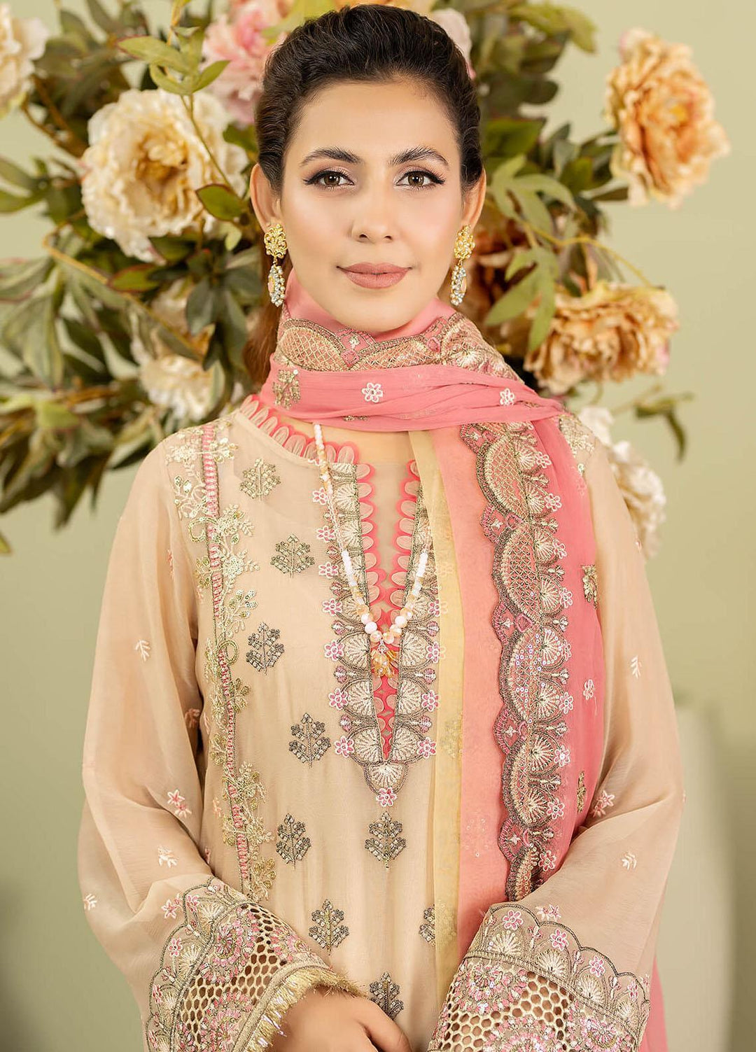 Baagh By Imrozia Premium Embroidered Chiffon Suits Unstitched 3 Piece IMP23BG M-41 Nargiz Aabi - Formal Collection