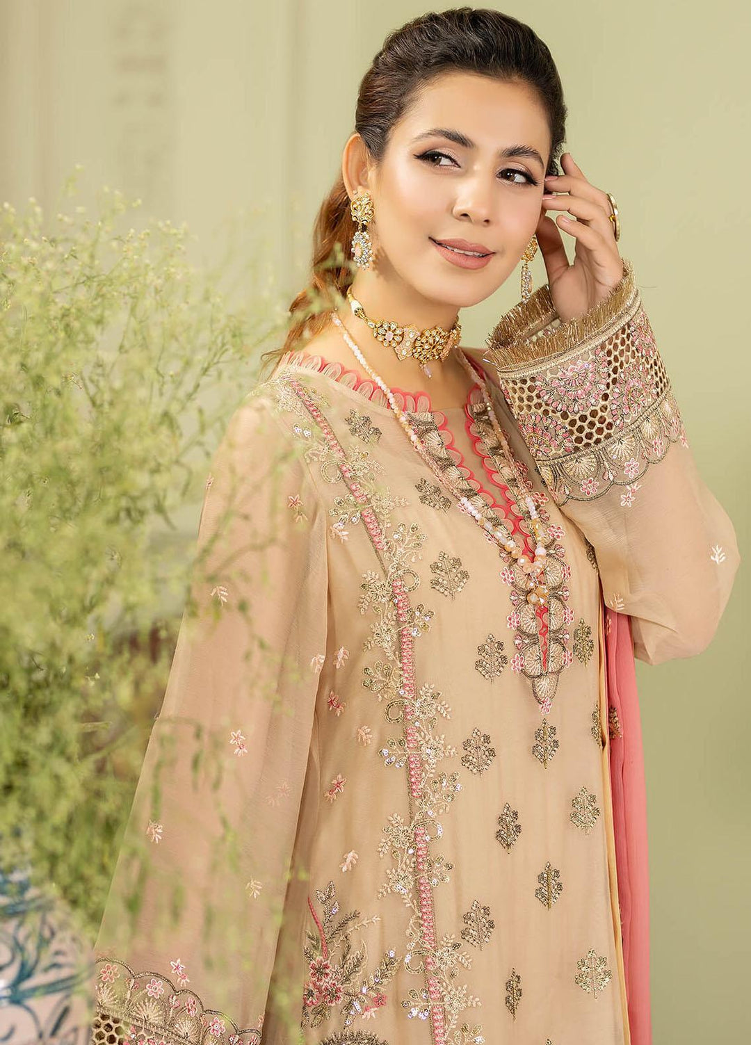 Baagh By Imrozia Premium Embroidered Chiffon Suits Unstitched 3 Piece IMP23BG M-41 Nargiz Aabi - Formal Collection
