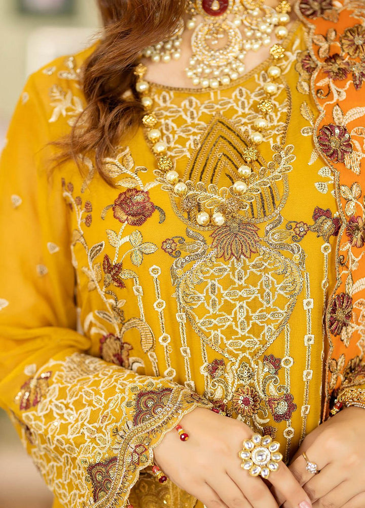 Baagh By Imrozia Premium Embroidered Chiffon Suits Unstitched 3 Piece IMP23BG M-42 Gull E Chandni - Formal Collection