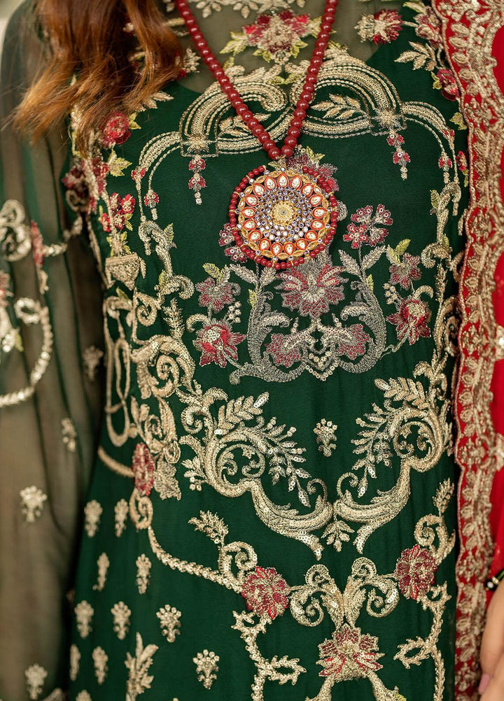 Baagh By Imrozia Premium Embroidered Chiffon Suits Unstitched 3 Piece IMP23BG M-43 Basanti - Formal Collection