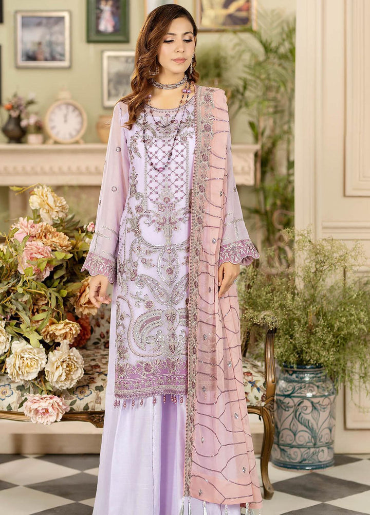 Baagh By Imrozia Premium Embroidered Chiffon Suits Unstitched 3 Piece IMP23BG M-46 Gull Lala - Formal Collection
