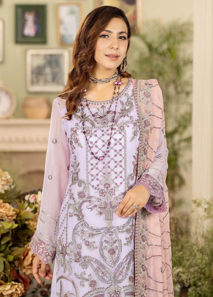 Baagh By Imrozia Premium Embroidered Chiffon Suits Unstitched 3 Piece IMP23BG M-46 Gull Lala - Formal Collection