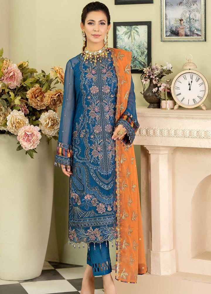 Baagh By Imrozia Premium Embroidered Chiffon Suits Unstitched 3 Piece IMP23BG M-47 Gull Bahar - Formal Collection