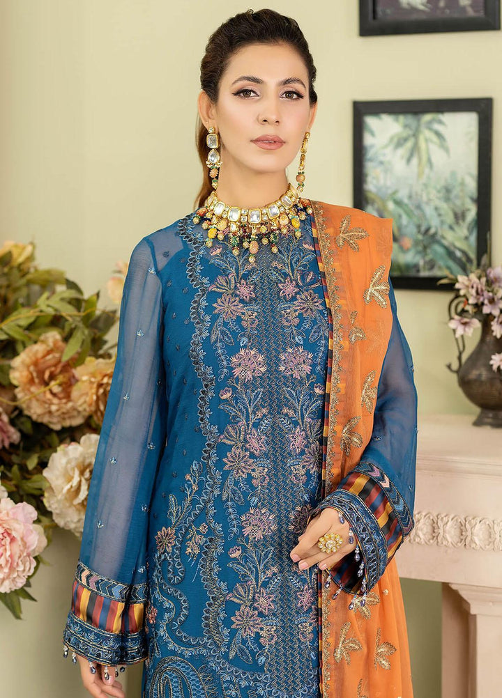 Baagh By Imrozia Premium Embroidered Chiffon Suits Unstitched 3 Piece IMP23BG M-47 Gull Bahar - Formal Collection