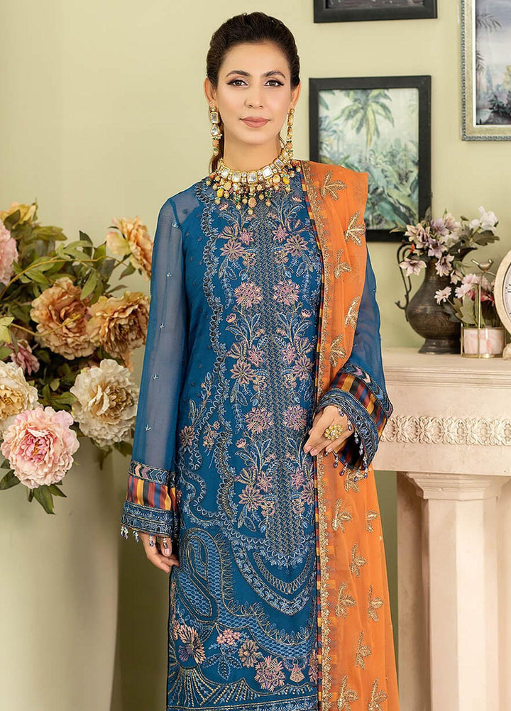 Baagh By Imrozia Premium Embroidered Chiffon Suits Unstitched 3 Piece IMP23BG M-47 Gull Bahar - Formal Collection