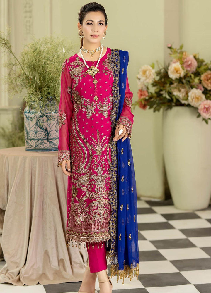 Baagh By Imrozia Premium Embroidered Chiffon Suits Unstitched 3 Piece IMP23BG M-48 Kanwal - Formal Collection