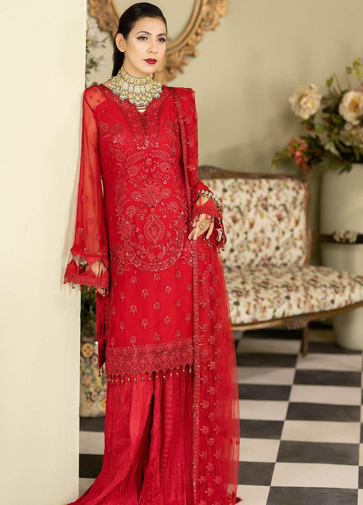 Baagh By Imrozia Premium Embroidered Chiffon Suits Unstitched 3 Piece IMP23BG M-50 Champa - Formal Collection