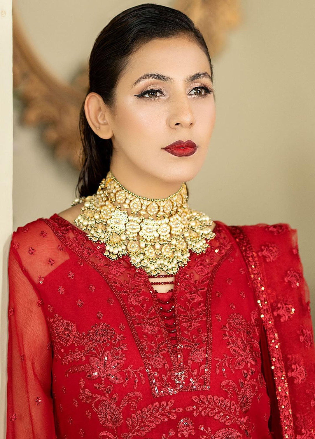 Baagh By Imrozia Premium Embroidered Chiffon Suits Unstitched 3 Piece IMP23BG M-50 Champa - Formal Collection