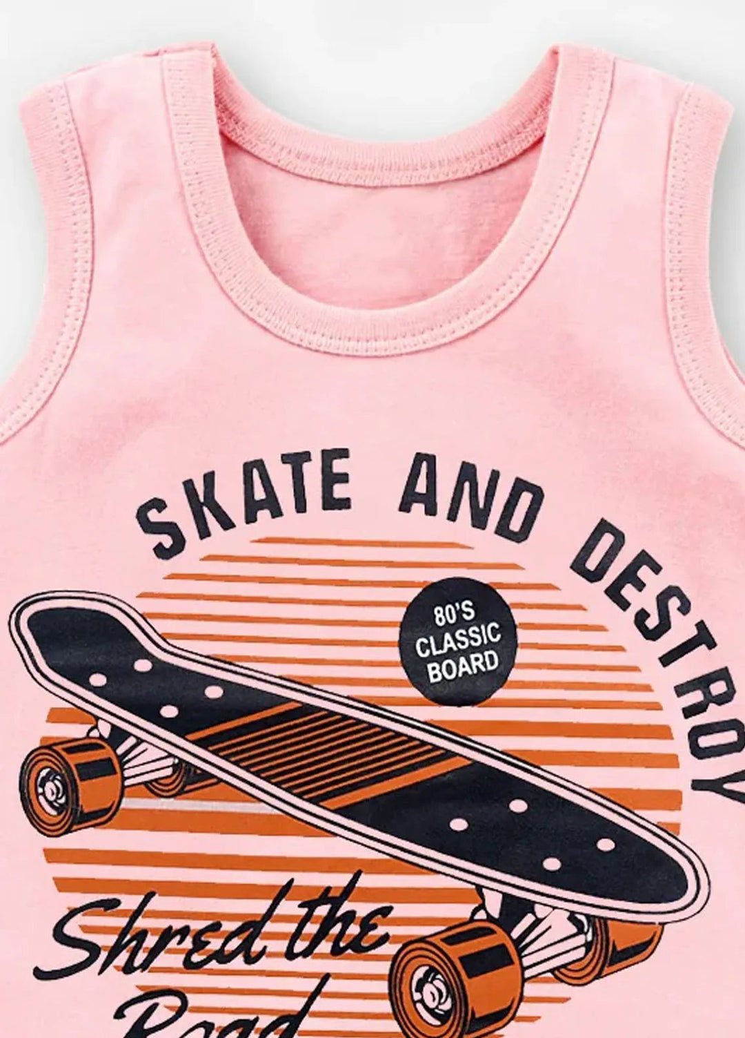 Baby Nest Boys Sando Skate And Destroy Pink