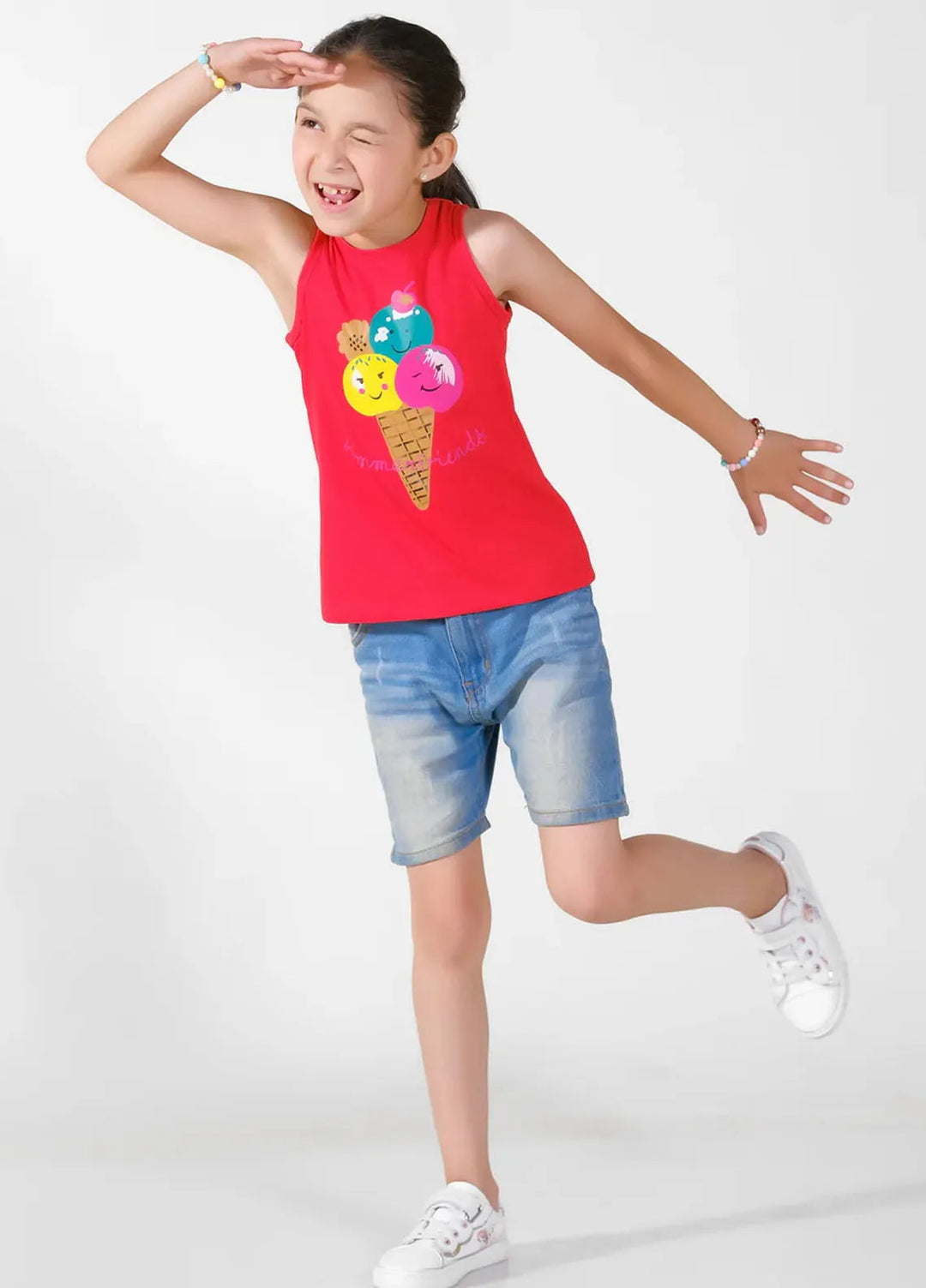 Baby Nest Sando Summer Friends Red